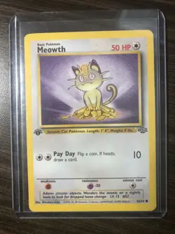 Pokemon Meowth - 56/64 - Jungle Set - 1st Edition - Common NM - Image 1