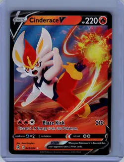 Pokemon SWSH08: Fusion Strike #043/264 Cinderace V (43) Near Mint or Better - Image 1