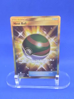 Pokemon Sun & Moon Base Set Nest Ball 158/149 Gold Secret Rare NM - Image 1