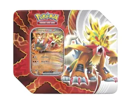 Pokemon Paradox Destinies Tin Gouging Fire ex Tin w/ 5 Booster Packs New Sealed - Image 1