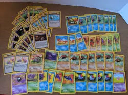 64 Card Lot Uncommon Common LP Fossil Pokemon Cards Vintage - Image 1