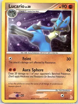 Lucario 3/11 Holo DP Trainer Kit: Manaphy & Lucario - Pokemon Card - LP - Image 1
