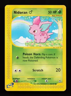 Nidoran M 96/147 Common Non Holo Aquapolis Pokemon Card - Image 1