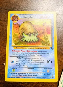 Omanyte 52/62 Fossil Regular lott of 5 Pokemon trading card game pkmn tcg - Image 3