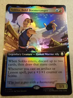 Sokka, Bold Boomeranger - #383 Foil (Extended Art) Avatar - Mtg - Image 1