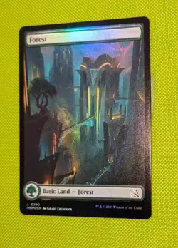 MTG *FOIL FULL ART *March of the Machines FOREST #290 NM - Image 1