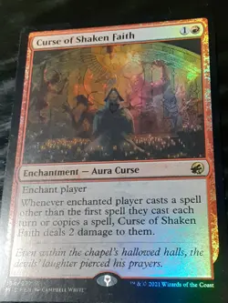 Curse of Shaken Faith FOIL , Innistrad Midnight Hunt , NM ,MTG,FREE SHIPPING - Image 2