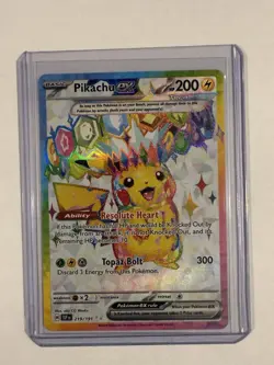 Pokemon TCG Pikachu EX Surging Sparks Ultra Rare Card 219/191 Scarlet & Violet - Image 1