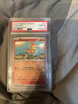 2024 Pokemon Chimchar 031/167 Twilight Masquerade Reverse Holo PSA 10 - Image 1