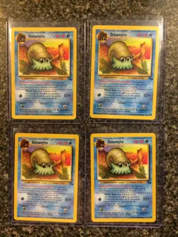 OMANYTE 1999 POKEMON FOSSIL 52/62 (LOT OF 4) NEVER PLAYED/NM! - Image 1