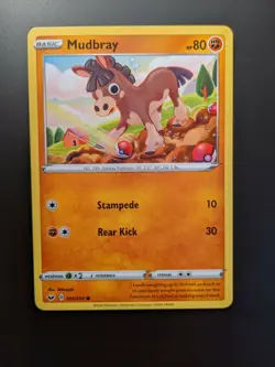 Pokemon TCG Mudbray 105/202 Sword & Shield Base Set Mint/NM Condition - Common - Image 1