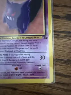 Pokemon TCG Gengar Fossil 20/62 Non-holo LP - Image 4