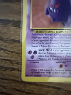 Pokemon TCG Gengar Fossil 20/62 Non-holo LP - Image 5