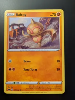 Pokemon TCG Baltoy 101/202 Sword & Shield Base Set Mint/NM Condition - Common - Image 1