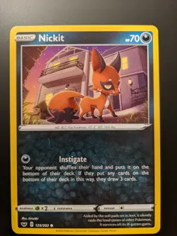 Pokemon TCG Nickit 125/202 Sword & Shield Base Set Mint/NM Condition - Common - Image 1