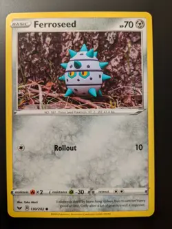 Pokemon TCG Ferroseed 130/202 Sword & Shield Base Set Mint/NM Condition - Common - Image 1