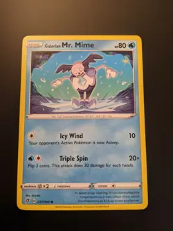 Pokemon TCG Galarian Mr. Mime 37/192 Rebel Clash Mint/NM Condition - Common - Image 2