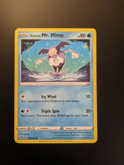 Pokemon TCG Galarian Mr. Mime 37/192 Rebel Clash Mint/NM Condition - Common - Image 3
