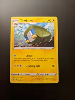 Pokemon TCG Uncommon Charjabug 65/192 S&S Rebel Clash Mint/NM Condition - Image 3