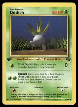 Pokemon TCG Oddish [1st Edition] #58 Pokemon Jungle NM - Image 1