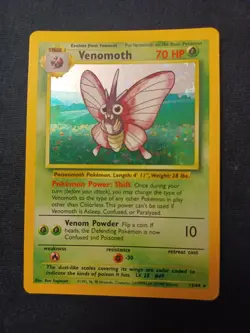 Pokemon Venomoth 13/64 Jungle Set Holo Unlimited Error/No Symbol LP-MP - Image 1