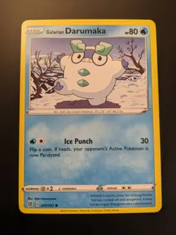 Pokemon TCG Galarian Darumaka 47/192 S&S Rebel Clash Mint/NM Condition - Common - Image 1