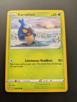 Pokemon TCG Common Karrablast 8/189 S&S Darkness Ablaze Mint/NM Condition - Image 2