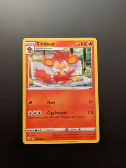 Pokemon TCG Uncommon Simisear 27/189 S&S Darkness Ablaze Mint/NM Condition - Image 3