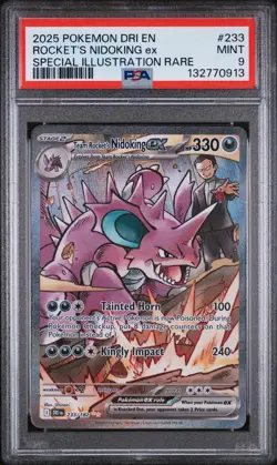 Team Rocket's Nidoking ex 233/182 SIR Sv10: Destined Rivals Pokemon TCG PSA 9 - Image 1