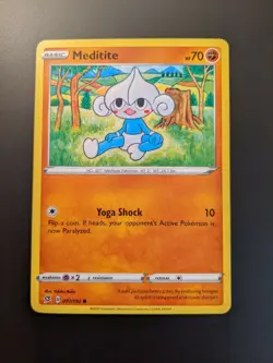 Pokemon TCG Common Meditite 97/192 S&S Rebel Clash Mint/NM Condition - Image 1