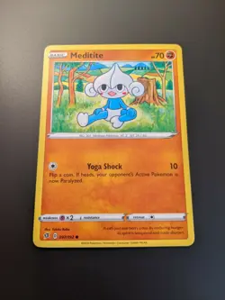 Pokemon TCG Common Meditite 97/192 S&S Rebel Clash Mint/NM Condition - Image 2