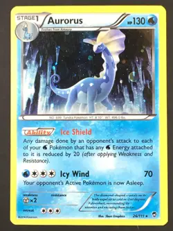 Pokemon TCG Aurorus 26/111 Cosmos Holo Rare Promo XY Furious Fists HP - Image 1