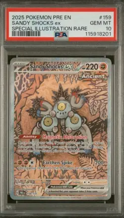 2025 POKEMON PRE EN-PRISMATIC EVOLUTIONS #159 SANDY SHOCKS ex SAR PSA 10 - Image 1