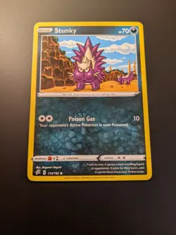 Pokemon TCG Common Stunky 114/192 S&S Rebel Clash Mint/NM Condition - Image 1