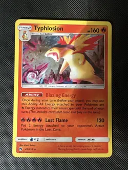 Pokemon TCG. Typhlosion 42/214 Sun & Moon Lost Thunder Holo Rare (NEAR MINT) 🔥 - Image 3