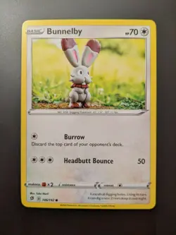 Pokemon TCG Common Bunnelby 146/192 S&S Rebel Clash Mint/NM Condition - Image 2