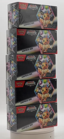 Lot of (5) Pokemon Scarlet & Violet Prismatic Evolutions Surprise Boxes SEALED - Image 2