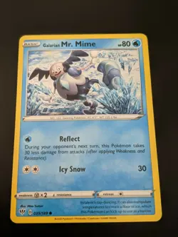 Pokemon TCG Common Galarian Mr. Mime 35/189 Darkness Ablaze NM/Mint Condition - Image 2