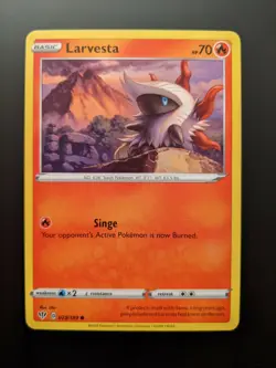 Pokemon TCG Common Larvesta 29/189 S&S Darkness Ablaze Mint/NM Condition - Image 1