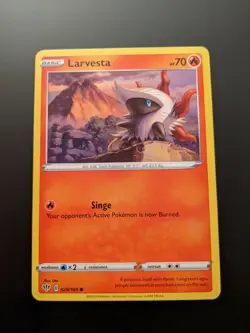 Pokemon TCG Common Larvesta 29/189 S&S Darkness Ablaze Mint/NM Condition - Image 2
