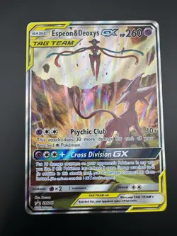 Espeon & Deoxys GX SM240 Pokemon Black Star Promo Full Art Holo Near Mint 2020 - Image 3