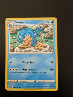 Pokemon TCG Uncommon Simipour 42/189 S&S Darkness Ablaze NM/Mint Condition - Image 3