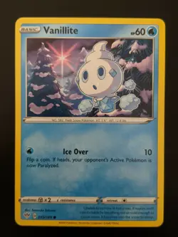 Pokemon TCG Common Vanillite 45/189 S&S: Darkness Ablaze NM/Mint Condition - Image 1