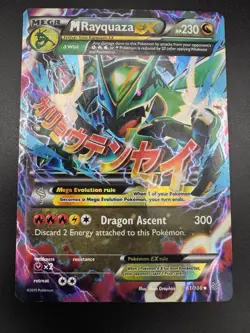 Mega M Rayquaza EX Pokemon Roaring Skies Ultra Rare Holo 61/108 2015 - Image 3