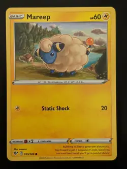 Pokemon TCG Common Mareep 55/189 S&S: Darkness Ablaze Mint/NM Condition - Image 1