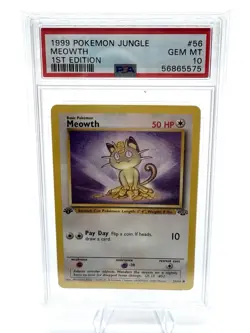 1999 POKEMON JUNGLE 1ST ED #56 MEOWTH PSA 10 - Image 1