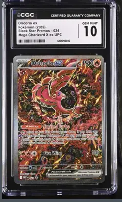 Oricorio EX 024 Phantasmal Flames UPC Promo 2025 Pokemon TCG CGC 10 Gem Mint - Image 1