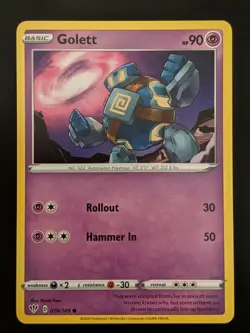 Pokemon TCG Common Golett 76/189 S&S: Darkness Ablaze Mint/NM Condition - Image 1