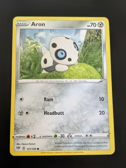 Pokemon TCG Common Aron 121/189 S&S Darkness Ablaze NM/Mint Condition - Image 2
