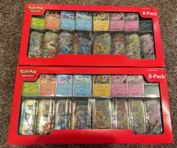 Pokemon Prismatic Evolutions 8 Mini-Tins with Promo Cards Costco 2-pack Sealed - Image 1